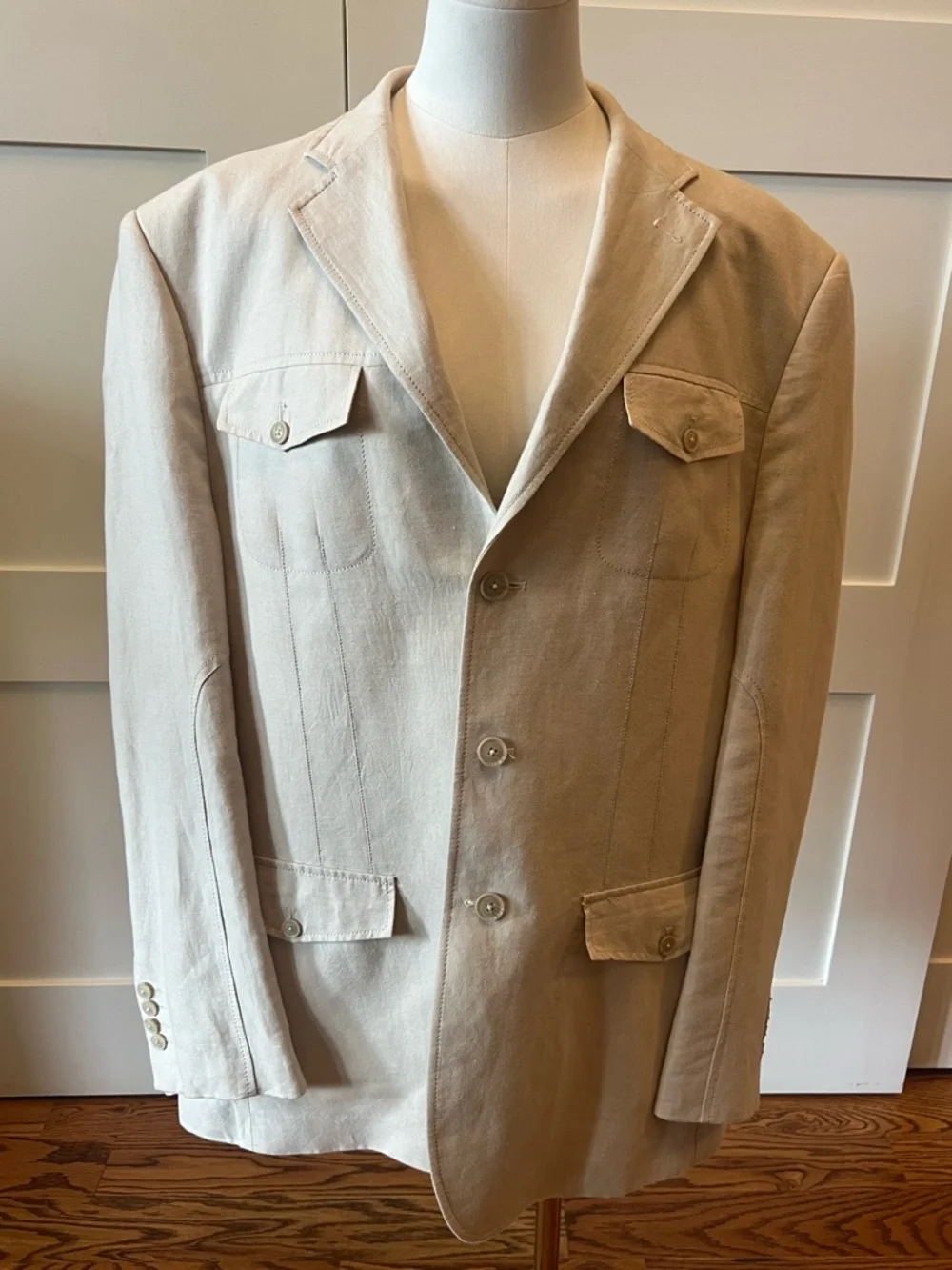 Parc81 Men's Light Tan Safari Jacket- Size XL
